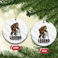 Funny Old Bigfoot Retirement Gift Ceramic Ornament Legend Never Retires