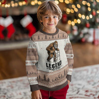 Funny Old Bigfoot Retirement Gift Ugly Christmas Sweater Legend Never Retires