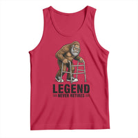 Funny Old Bigfoot Retirement Gift Tank Top Legend Never Retires