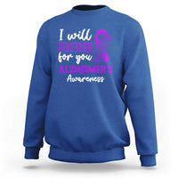Alzheimers Caregiver Support Purple Ribbon Sweatshirt I Will Remember For You