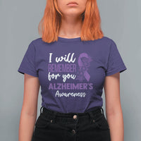 Alzheimers Caregiver Support Purple Ribbon T Shirt For Women I Will Remember For You