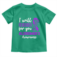 Alzheimers Caregiver Support Purple Ribbon Toddler T Shirt I Will Remember For You