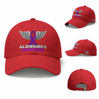Alzheimers Warrior Baseball Cap Purple Ribbon Angel Wings Memory Support Gift