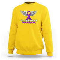 Alzheimers Warrior Sweatshirt Purple Ribbon Angel Wings Memory Support Gift