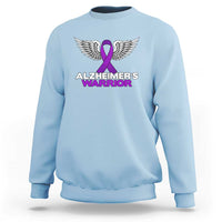 Alzheimers Warrior Sweatshirt Purple Ribbon Angel Wings Memory Support Gift