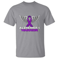 Alzheimers Warrior T Shirt Purple Ribbon Angel Wings Memory Support Gift