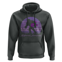 Vintage Bigfoot Alzheimers Awareness Hoodie Purple Ribbon Support Graphic