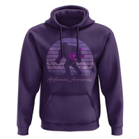 Vintage Bigfoot Alzheimers Awareness Hoodie Purple Ribbon Support Graphic
