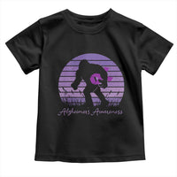 Vintage Bigfoot Alzheimers Awareness Toddler T Shirt Purple Ribbon Support Graphic