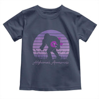 Vintage Bigfoot Alzheimers Awareness Toddler T Shirt Purple Ribbon Support Graphic
