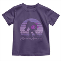 Vintage Bigfoot Alzheimers Awareness Toddler T Shirt Purple Ribbon Support Graphic