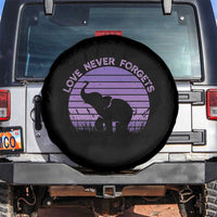 Alzheimer's Awareness Support Spare Tire Cover Vintage Elephant Love Never Forgets