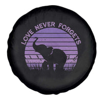 Alzheimer's Awareness Support Spare Tire Cover Vintage Elephant Love Never Forgets