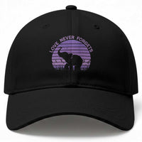 Alzheimer's Awareness Support Baseball Cap Vintage Elephant Love Never Forgets