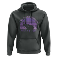 Alzheimer's Awareness Support Hoodie Vintage Elephant Love Never Forgets