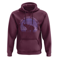 Alzheimer's Awareness Support Hoodie Vintage Elephant Love Never Forgets