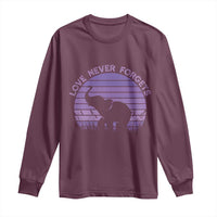 Alzheimer's Awareness Support Long Sleeve Shirt Vintage Elephant Love Never Forgets