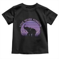 Alzheimer's Awareness Support Toddler T Shirt Vintage Elephant Love Never Forgets