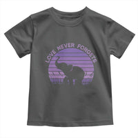 Alzheimer's Awareness Support Toddler T Shirt Vintage Elephant Love Never Forgets