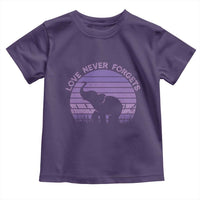 Alzheimer's Awareness Support Toddler T Shirt Vintage Elephant Love Never Forgets