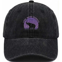 Alzheimer's Awareness Support Washed Cotton Baseball Cap Vintage Elephant Love Never Forgets
