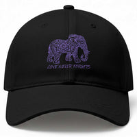Love Never Forgets Elephant Mandala Baseball Cap Animal Lover Gift
