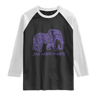 Love Never Forgets Elephant Mandala Raglan Shirt Animal Lover Gift