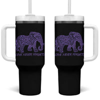 Love Never Forgets Elephant Mandala Tumbler With Handle Animal Lover Gift