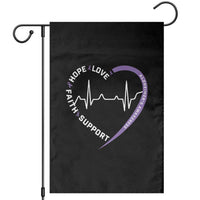 Alzheimers Awareness Heart Heartbeat Purple Ribbon Garden Flag Hope Love Faith Support