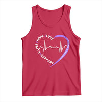 Alzheimers Awareness Heart Heartbeat Purple Ribbon Tank Top Hope Love Faith Support