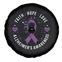 Faith Hope Love Purple Ribbon Spare Tire Cover End Alzheimers Butterfly Graphic