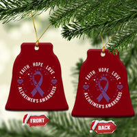 Faith Hope Love Purple Ribbon Ceramic Ornament End Alzheimers Butterfly Graphic