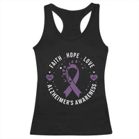 Faith Hope Love Purple Ribbon Racerback Tank Top End Alzheimers Butterfly Graphic