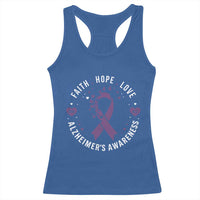 Faith Hope Love Purple Ribbon Racerback Tank Top End Alzheimers Butterfly Graphic