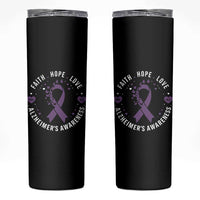 Faith Hope Love Purple Ribbon Skinny Tumbler End Alzheimers Butterfly Graphic