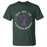 Faith Hope Love Purple Ribbon T Shirt End Alzheimers Butterfly Graphic