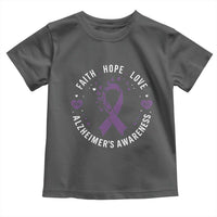 Faith Hope Love Purple Ribbon Toddler T Shirt End Alzheimers Butterfly Graphic