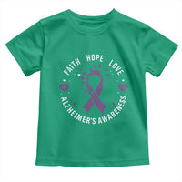 Faith Hope Love Purple Ribbon Toddler T Shirt End Alzheimers Butterfly Graphic