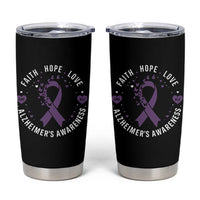 Faith Hope Love Purple Ribbon Tumbler Cup End Alzheimers Butterfly Graphic