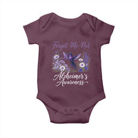 Forget Me Not Alzheimers Awareness Baby Onesie Hummingbird Purple Ribbon Floral