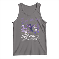 Forget Me Not Alzheimers Awareness Tank Top Hummingbird Purple Ribbon Floral