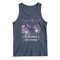 Forget Me Not Alzheimers Awareness Tank Top Hummingbird Purple Ribbon Floral