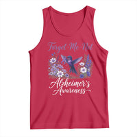 Forget Me Not Alzheimers Awareness Tank Top Hummingbird Purple Ribbon Floral