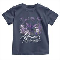 Forget Me Not Alzheimers Awareness Toddler T Shirt Hummingbird Purple Ribbon Floral