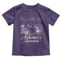 Forget Me Not Alzheimers Awareness Toddler T Shirt Hummingbird Purple Ribbon Floral