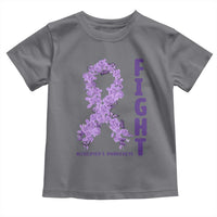 Fight Alzheimers Awareness Support Toddler T Shirt Purple Ribbon Floral Butterfly