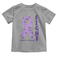 Fight Alzheimers Awareness Support Toddler T Shirt Purple Ribbon Floral Butterfly