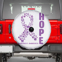 Hope Alzheimer's Awareness Purple Butterfly Ribbon Support Spare Tire Cover