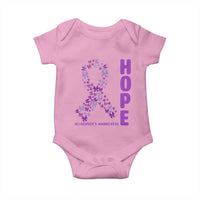 Hope Alzheimer's Awareness Purple Butterfly Ribbon Support Baby Onesie