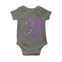 Hope Alzheimer's Awareness Purple Butterfly Ribbon Support Baby Onesie